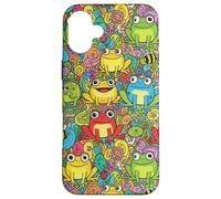 Custodia anime Frog Garden Doodle per i fan dello stile Custodia per iPhone 16 Plus