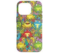 Custodia anime Frog Garden Doodle per i fan dello stile Custodia per iPhone 16 Pro