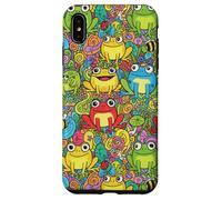 Custodia anime Frog Garden Doodle per i fan dello stile Custodia per iPhone XS Max