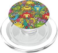 Custodia anime Frog Garden Doodle per i fan dello stile PopSockets PopGrip per MagSafe