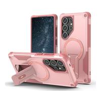 Custodia Antiurto For Samsung Galaxy S25/S25 Plus/S25 Ultra, Con Supporto Magnetico Invisibile, Supporta La Ricarica Wireless(Pink,S25 Plus)