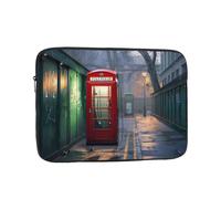 Custodia antiurto per laptop con cabine telefoniche rosse sulle strade di Londra, sottile, leggera, portatile, protettiva da viaggio per 15"