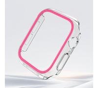 Custodia antiurto trasparente che si illumina al buio, fluorescente, morbida, compatibile con Apple Watch Serie 10 40/41/42/44/45/46 mm (rosa, 40 mm)