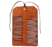 Custodia arrotolabile per chiavi, in pelle PU, 10 tasche portaoggetti, supporto pieghevole per il trasporto, passante per appendere, impermeabile, marrone, compatibile con strumenti fino a 25,4 cm