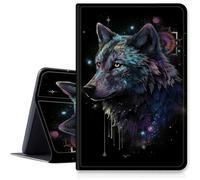 Custodia Art Wolf per iPad 9a/8a/7a generazione 10,2" 2021/2020/2019, custodia pieghevole in pelle PU antiurto con funzione di accensione/spegnimento automatico per iPad da 10,2 pollici