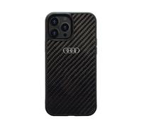 Audi AU-TPUPCIP14P-R8/D2-BK - Custodia rigida in fibra di carbonio per iPhone 14 Pro 6.1", colore: Nero