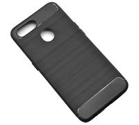 Custodia B-case Tpu Silicone Cover Case Protettiva Anti-impronta Guscio Shock-absorption Colore Carbon Metal Black Per Oppo A7, Oppo Ax7