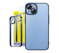 Custodia Baseus Glitter Trasparente con Vetro Temperato Blu per iPhone 14 Plus