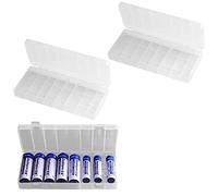Custodia Batteria in Plastica,Scatola per Batteria,Custodia per Batterie AA/AAA,Custodia Portatile per Batteria,Trasparente Custodia Batteria,Plastic Storage Battery Box (Trasparente*2 PCS)
