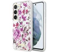 Custodia bianca Guess Flower Collection per Samsung Galaxy S23.