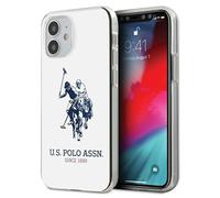 Custodia bianca lucida con grande logo US Polo per iPhone 12 mini