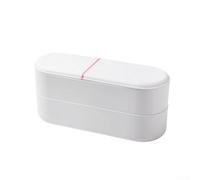 Custodia bianca per batterie con tester, organizer multi-scomparto per celle al litio AA AAA e cavi, design con slot sicuro impedisce il movimento, scatola portatile da viaggio per uso domestico (C)