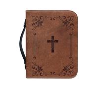 Custodia Bibbia da donna in PU Vintage Bibbia Custodia per il trasporto con cerniera borsa per la chiesa protezione della Bibbia con manico per uomini donne padre madre amici