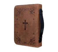 Custodia Bibbia - Vintage PU Bibbia | Borsa per il trasporto della Bibbia | Sacro protettore dei libri | Copertina per libri religiosa | Elegante custodia impermeabile con cerniera e manico | Elegante