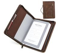 Custodia biblica in pelle vintage di copertura biblica con custodia protettiva e organizzatore per il viaggio e studiare i segnalibri antichi religiosi cristiani.