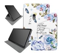 Custodia blu Bibbia per iPad 10a generazione 11,9 pollici 2022 Release (numero di modello: A2696 A2757 A2777), supporto pieghevole rotante a 360 gradi custodia con angoli di visione multipli con