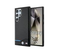 CG MOBILE Custodia BMW BMHCS24L22NBCK per S24 Ultra S928 Pelle Nera Carbonio