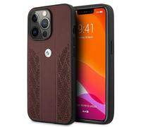 Custodia BMW in pelle curva rossa per iPhone 13 Pro