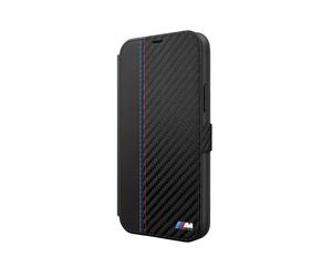 Custodia BMW iPhone 12 Mini, nera - Collezione M Custodia a libro con portafoglio