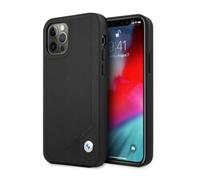 Custodia BMW per iPhone 12/12 Pro 6,1 in pelle nera goffrata - Nouvo