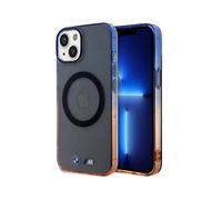 Custodia BMW per iPhone 14, grigio - paraurti sfumato MagSafe