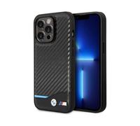 Custodia BMW per iPhone 14 Pro Max, nera - Linea M Poliuretano Carbon Blue