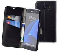Custodia Book In Pelle Per Samsung Galaxy S7 Edge Wallet Case Nera