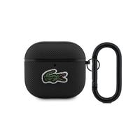 Custodia Case AirPods 4 Lacoste Nera Con Logo Coccodrillo Verde E Moschettone