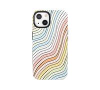 Custodia Casely per iPhone 14 Plus | Ride The Wave | Foderata con arcobaleno pastello | Co