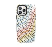 Custodia Casely per iPhone 14 Pro Max | Ride The Wave | Foderata con arcobaleno pastello |