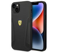 Custodia Cellulare Custodia IPHONE 14 Plus Ferrari Vera Pelle Logo Nero