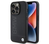 Custodia Cellulare Custodia IPHONE 15 Pro Max BMW Vera Pelle Nero Logo Metallo
