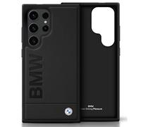 Custodia Cellulare Galaxy S25 Ultra BMW Vera Pelle Nero Logo Metallo