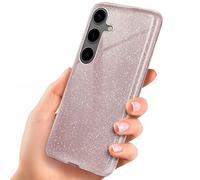 OneFlow Custodia Glitterata Antiurto, Compatibile con Samsung Galaxy A51, Custodia Brillante con Lustrini e Strass Diamantati, Elegante - Oro Rosa