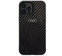 Custodia Cellulare IPHONE 14 Pro Max Originale Audi Carbonio Ottica Nero Argento