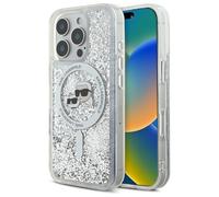 Custodia Cellulare IPHONE 16 Pro Karl Lagerfeld Brillantini Argento Magsafe Logo