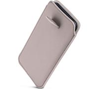 ONEFLOW Liberty Case - Custodia per iPhone 15 Pro Max, con funzione di estrazione, in pelle PU, con linguetta, colore: grigio chiaro