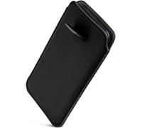 ONEFLOW Liberty - Custodia per iPhone 16, in pelle PU, con linguetta di estrazione, colore: Nero