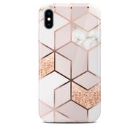 Custodia Cellulare per Apple iPhone XS / iPhone X Case Effetto Marmo Cover Cu...