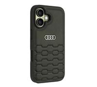 Audi AU-TPUPCIP16-GT/D2-BK - Custodia in similpelle per iPhone 16 6.1", colore: Nero