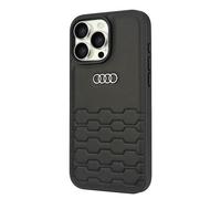 Custodia Cellulare Per IPHONE 16 Pro Max Audi Finta pelle Nero Logo Metallo