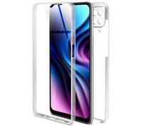 ONEFLOW Custodia touch per Samsung Galaxy A12 antiurto su entrambi i lati, cover anteriore e posteriore, protezione completa a 360 gradi, trasparente, con pellicola protettiva per schermo, trasparente