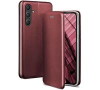ONEFLOW Business Case - Custodia pieghevole per Samsung Galaxy A55 5G, con funzione di supporto, sottile, in pelle PU, con scomparto per carte di credito, 360 gradi, colore: Rosso vino