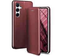 ONEFLOW Business Case - Custodia pieghevole per Samsung Galaxy A56 5G, con funzione di supporto, sottile, in pelle PU, con scomparto per carte di credito, 360 gradi, colore: Rosso vino