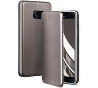 OneFlow Custodia per Cellulare Compatibile con Samsung Galaxy S7, Custodia per Cellulare con Slot per schede,Custodia a Portafoglio in Similpelle con Bumper in Silicone, Grigio