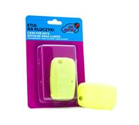 Custodia chiave auto cover silicone astuccio verde fluo per Seat Skoda VW