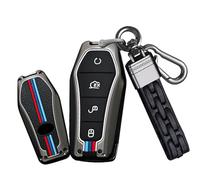 Custodia Chiave Macchina per BYD Song Plus Atto 3 Han EV Tang DM QIN Seal Dolphin, Copri Chiavi Cover Copri Chiave Telecomando Guscio Portachiavi Ricambi,4 - Noir.
