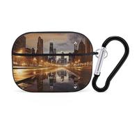 Custodia Chicago AirPod Pro, cover rigida antigraffio in policarbonato con portachiavi, accessorio per AirPod Pro 2a/1a custodia per donne e uomini, stile nero