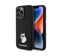 Custodia Choupette in metallo Karl Lagerfeld in silicone, nero - iPhone 15 Pro Max