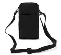 Custodia Cintura Smartphone Passante Cintura Moschettone Cinghia 2 Tasche Nero